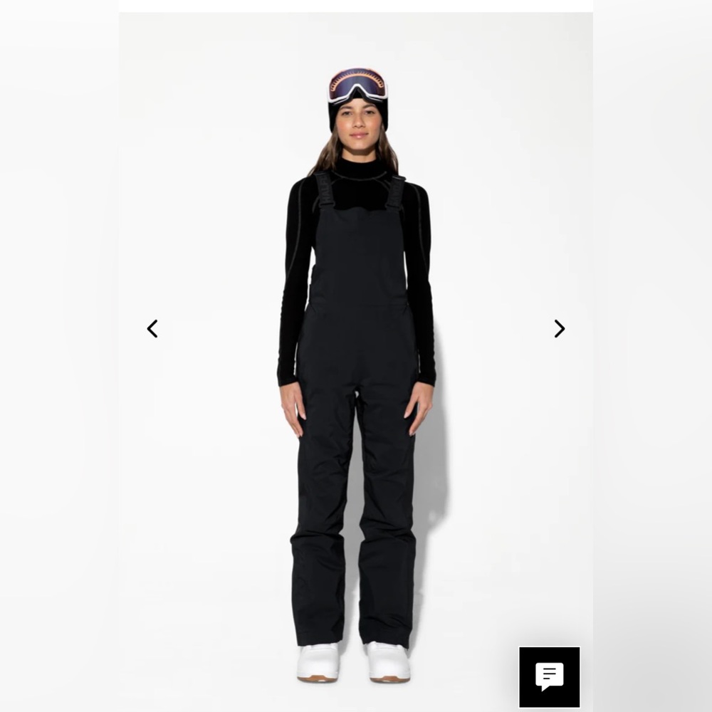 Halfdays women’s snowboard ski bibs. Size small. Black.